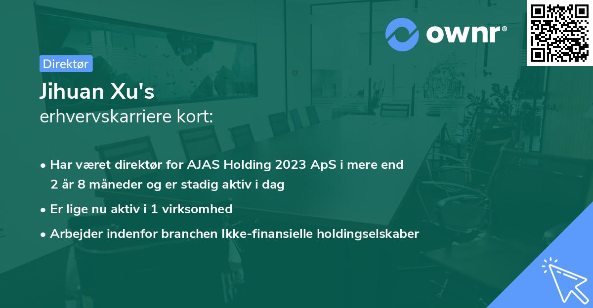 Jihuan Xu's erhvervskarriere kort