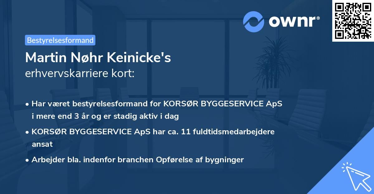 Martin Nøhr Keinicke's erhvervskarriere kort
