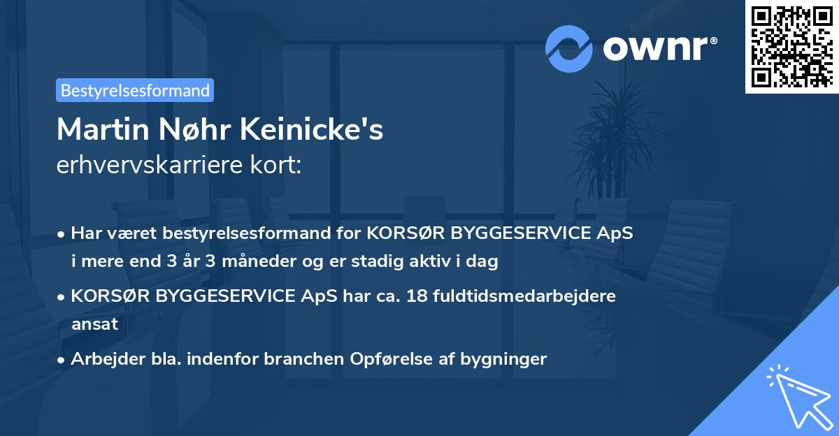 Martin Nøhr Keinicke's erhvervskarriere kort