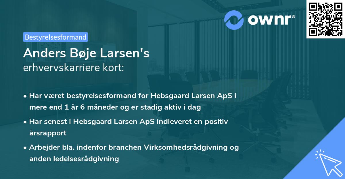 Anders Bøje Larsen's erhvervskarriere kort