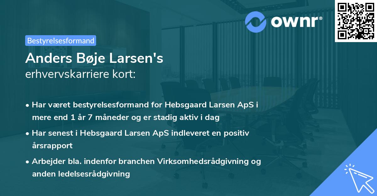 Anders Bøje Larsen's erhvervskarriere kort