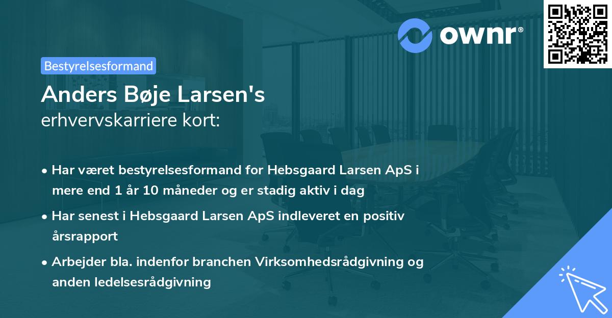 Anders Bøje Larsen's erhvervskarriere kort
