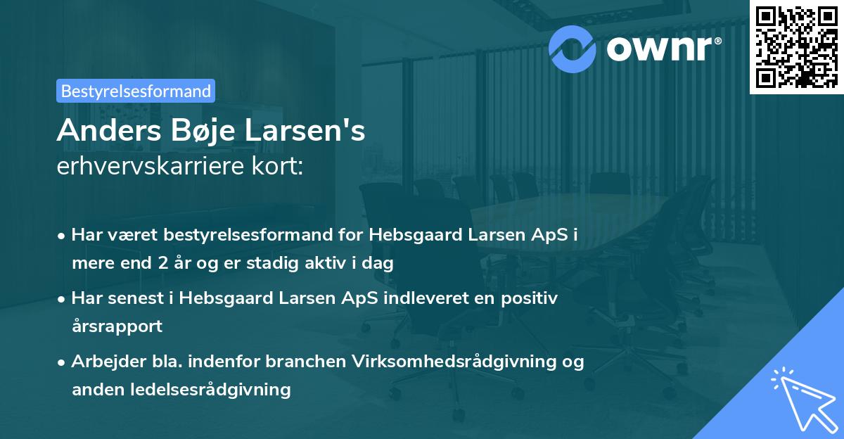 Anders Bøje Larsen's erhvervskarriere kort