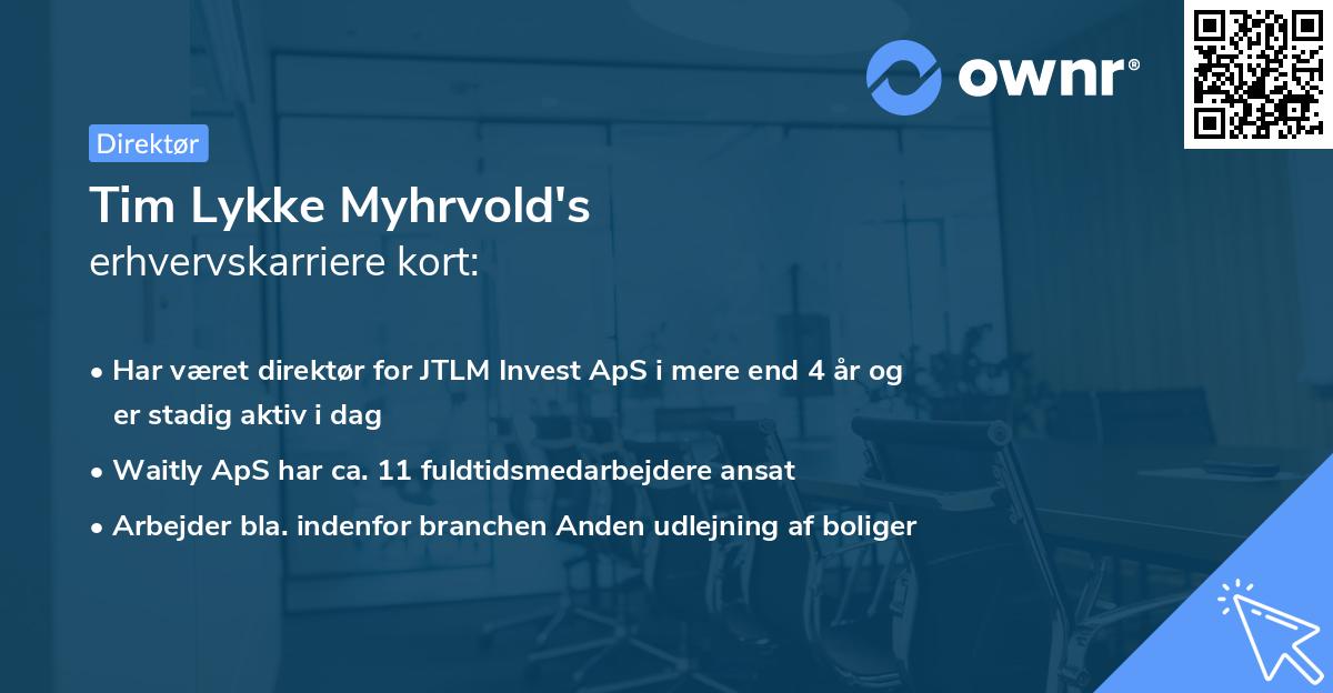 Tim Lykke Myhrvold's erhvervskarriere kort