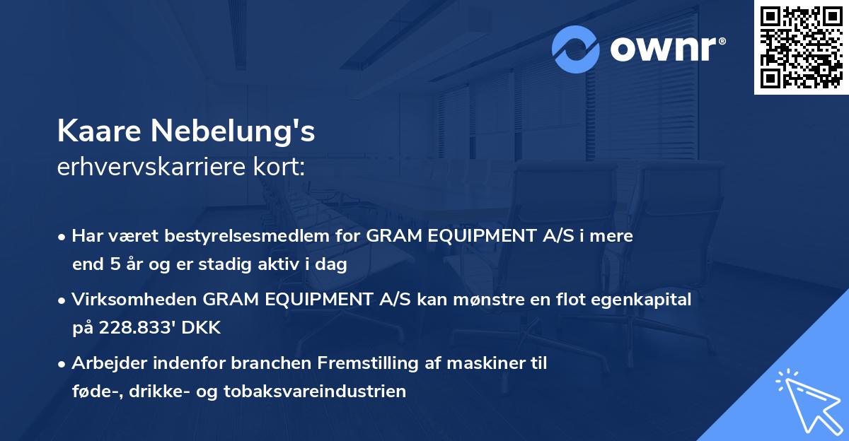 Kaare Nebelung's erhvervskarriere kort