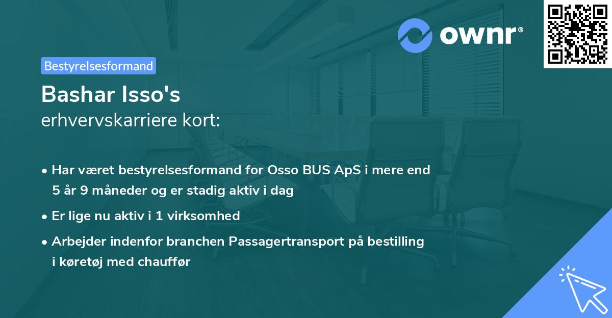 Bashar Isso's erhvervskarriere kort