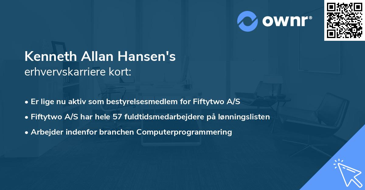 Kenneth Allan Hansen's erhvervskarriere kort