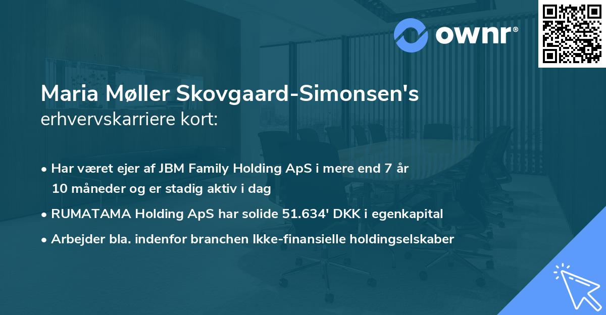 Maria Møller Skovgaard-Simonsen's erhvervskarriere kort