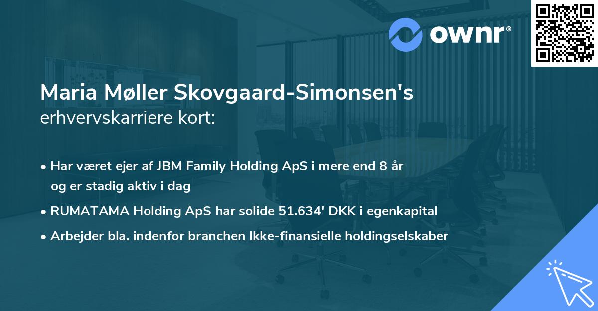 Maria Møller Skovgaard-Simonsen's erhvervskarriere kort