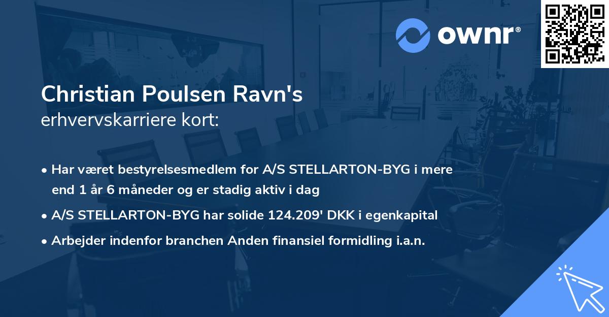 Christian Poulsen Ravn's erhvervskarriere kort