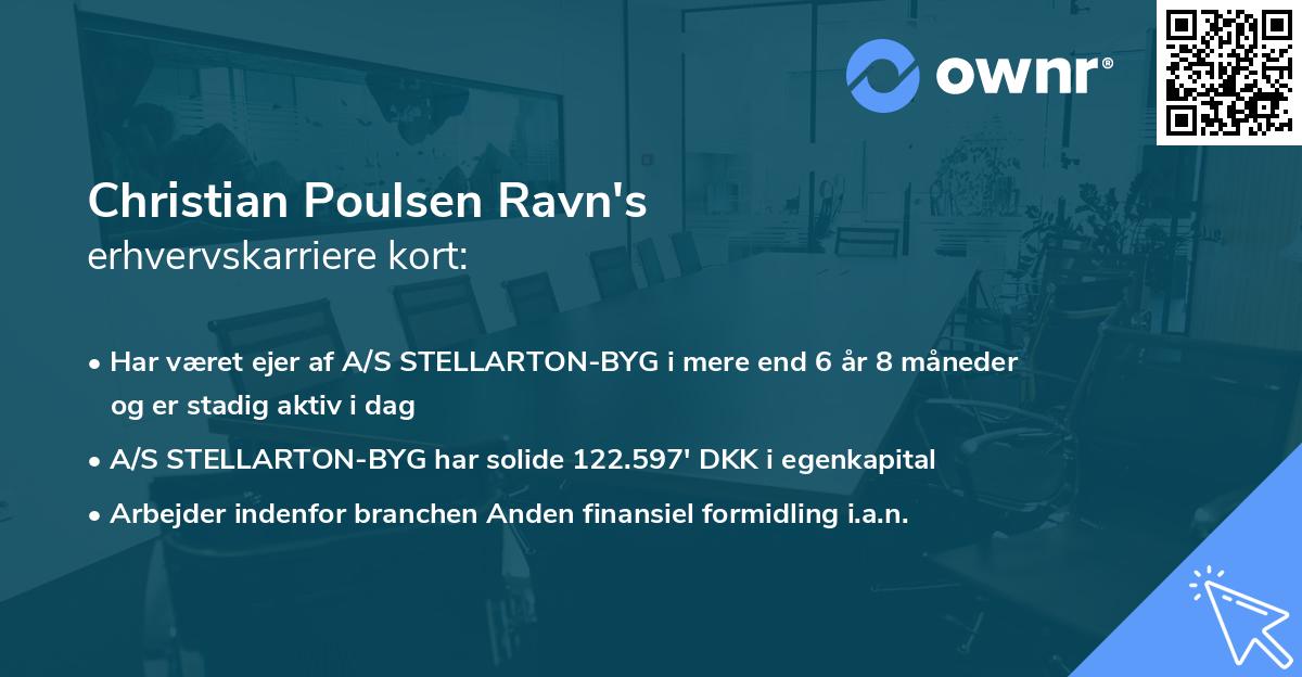 Christian Poulsen Ravn's erhvervskarriere kort