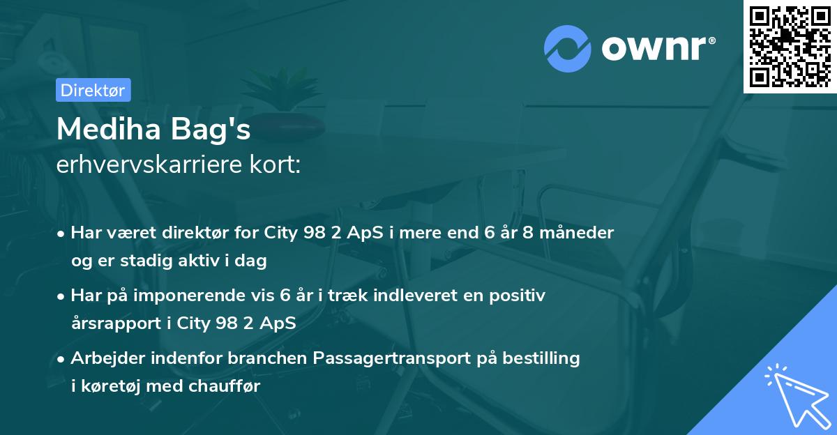 Mediha Bag's erhvervskarriere kort