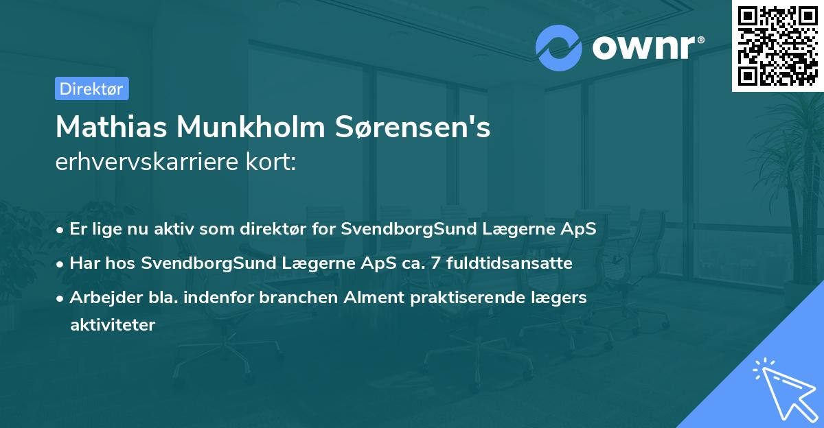 Mathias Munkholm Sørensen's erhvervskarriere kort