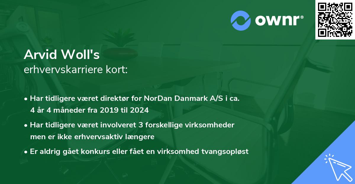 Arvid Woll's erhvervskarriere kort