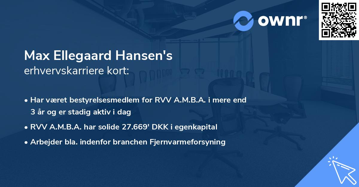 Max Ellegaard Hansen's erhvervskarriere kort