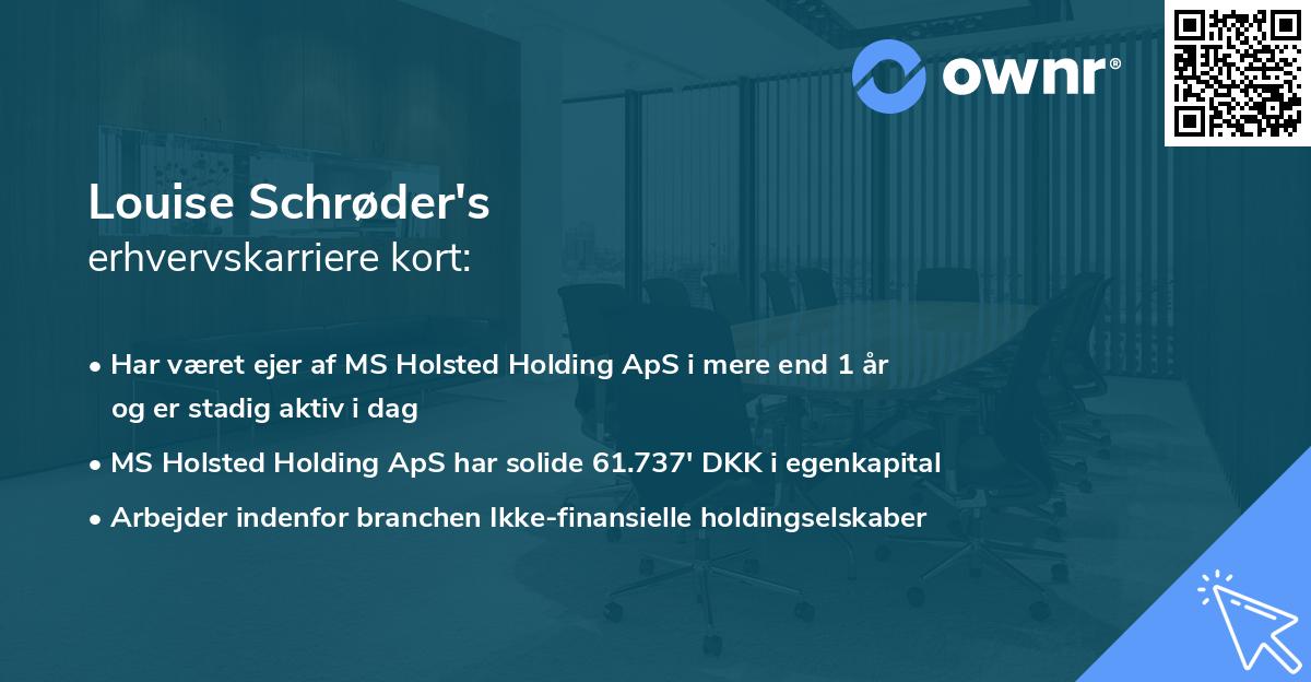 Louise Schrøder's erhvervskarriere kort