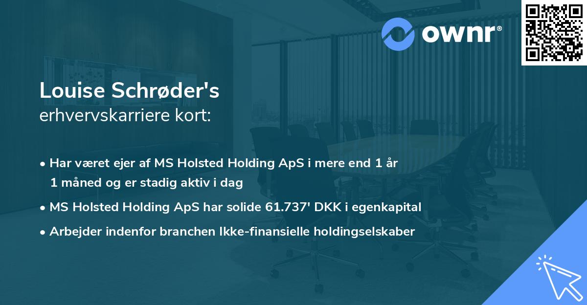 Louise Schrøder's erhvervskarriere kort