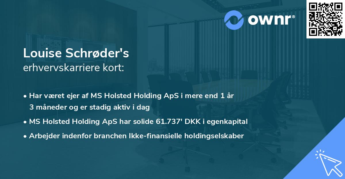 Louise Schrøder's erhvervskarriere kort