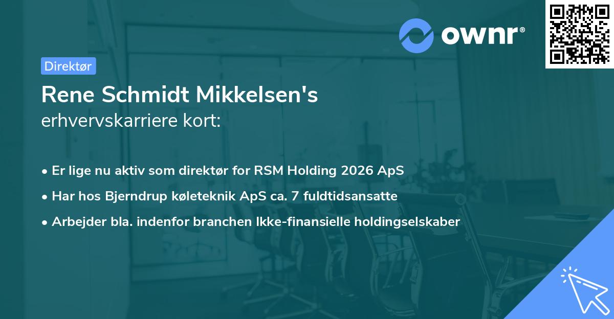 Rene Schmidt Mikkelsen's erhvervskarriere kort