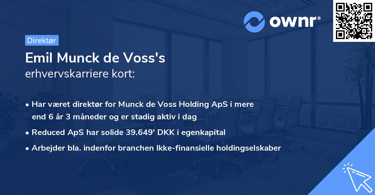 Emil Munck de Voss's erhvervskarriere kort