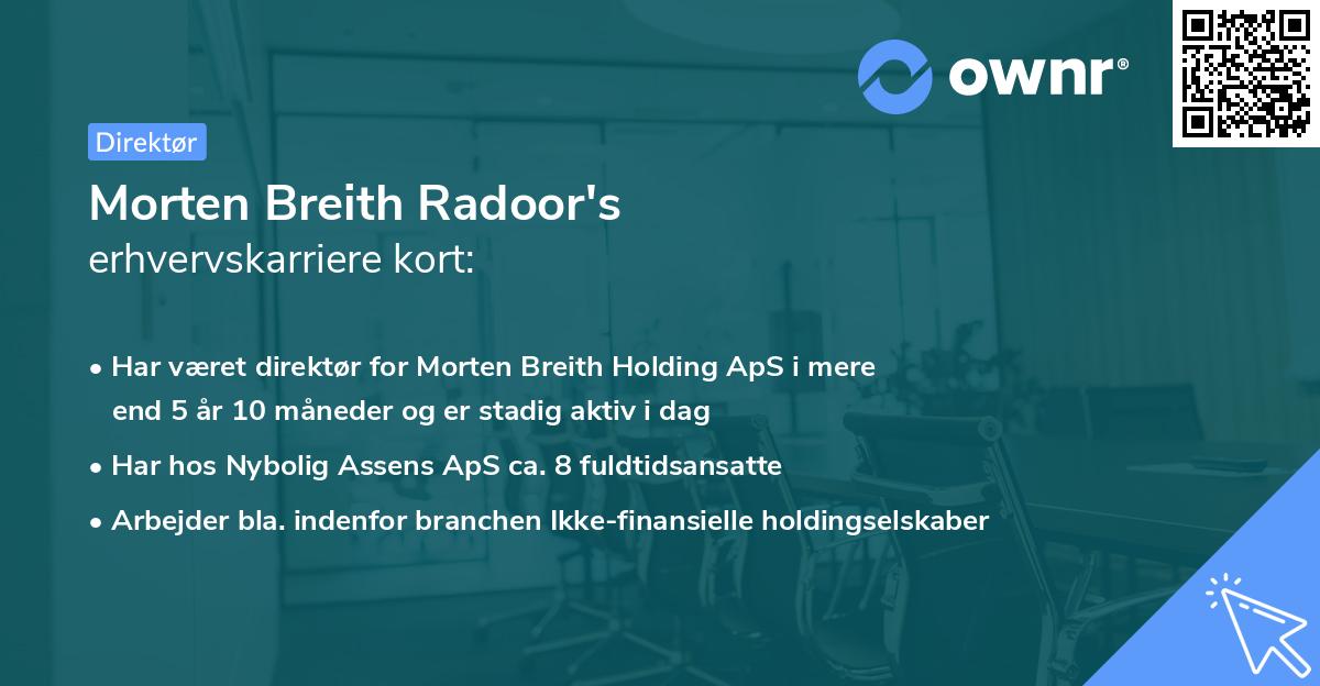 Morten Breith Radoor's erhvervskarriere kort