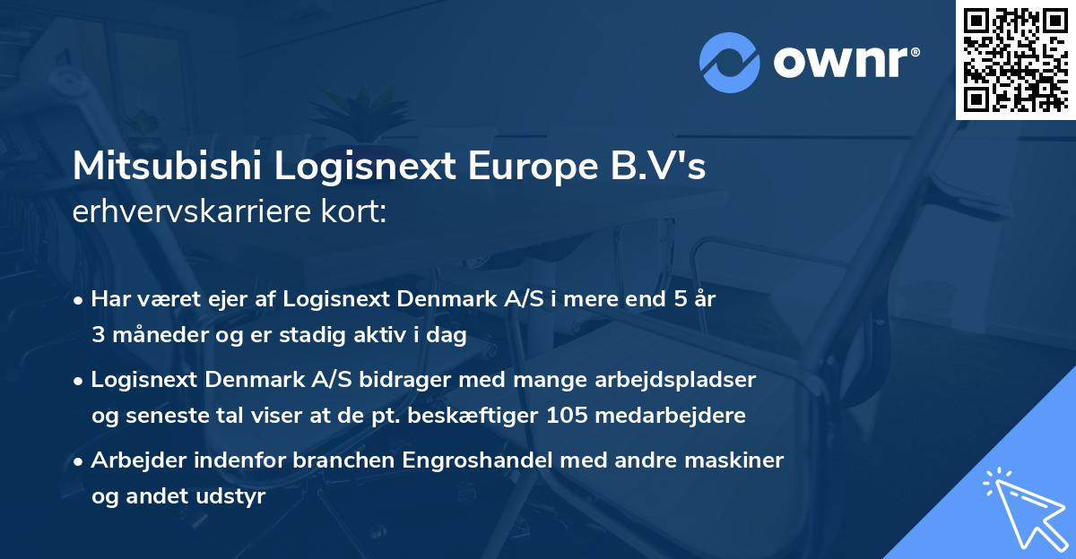 Mitsubishi Logisnext Europe B.V's erhvervskarriere kort