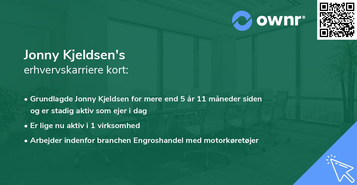 Jonny Kjeldsen's erhvervskarriere kort