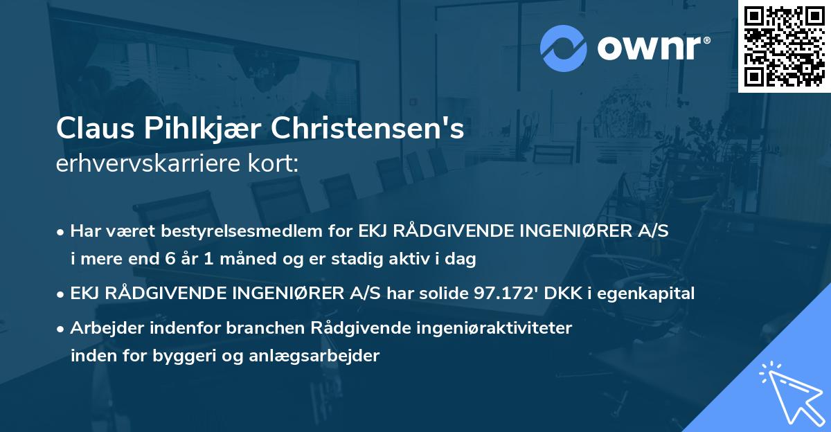 Claus Pihlkjær Christensen's erhvervskarriere kort