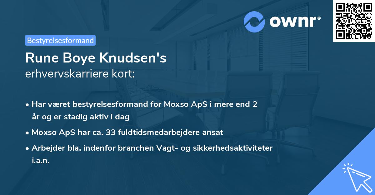 Rune Boye Knudsen's erhvervskarriere kort