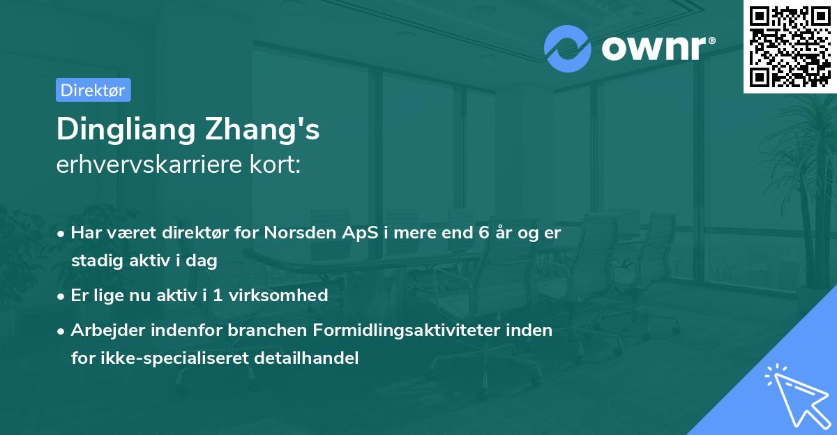 Dingliang Zhang's erhvervskarriere kort