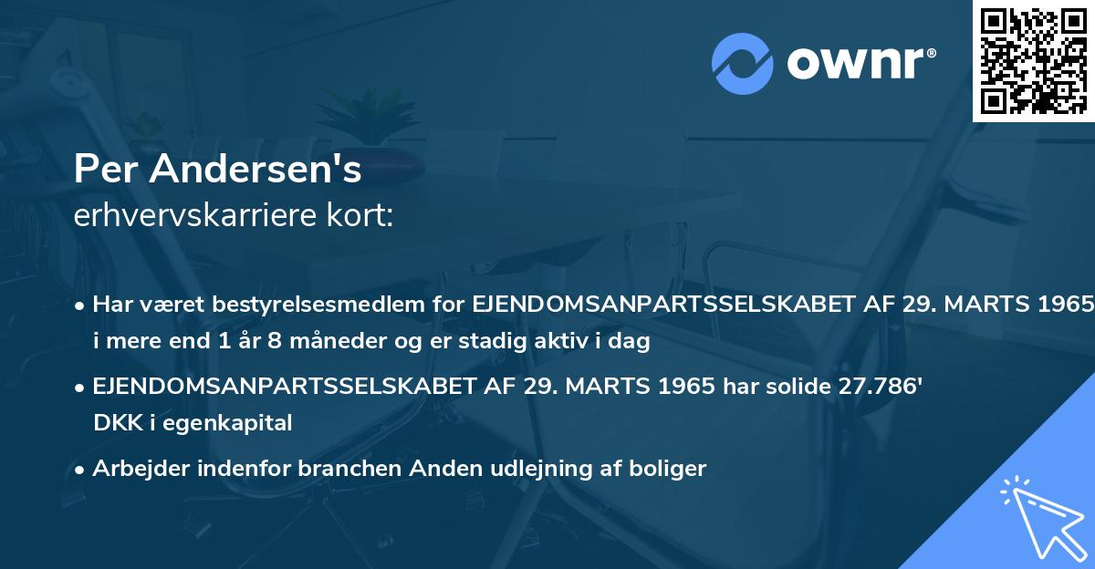 Per Andersen's erhvervskarriere kort
