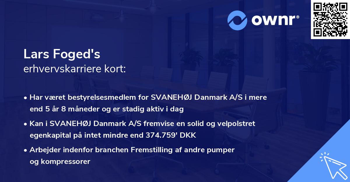 Lars Foged's erhvervskarriere kort