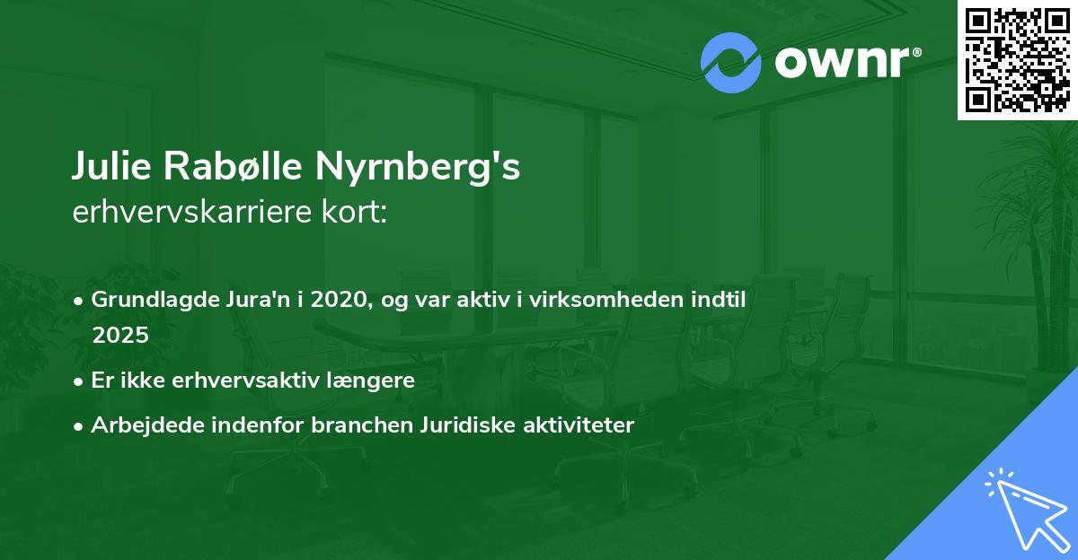 Julie Rabølle Nyrnberg's erhvervskarriere kort