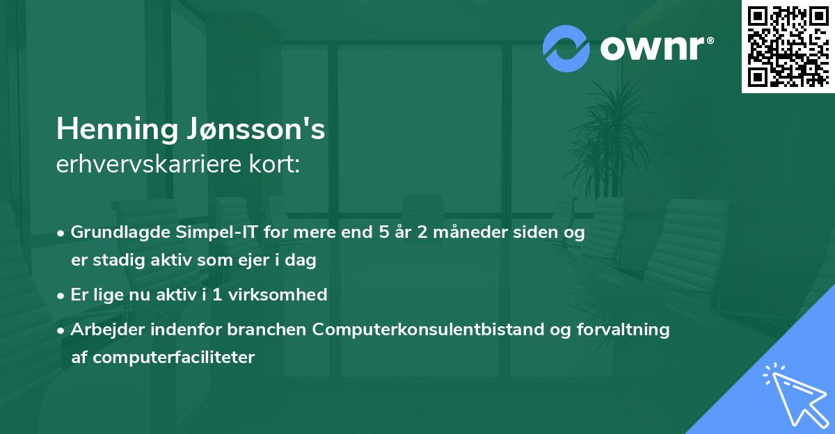 Henning Jønsson's erhvervskarriere kort