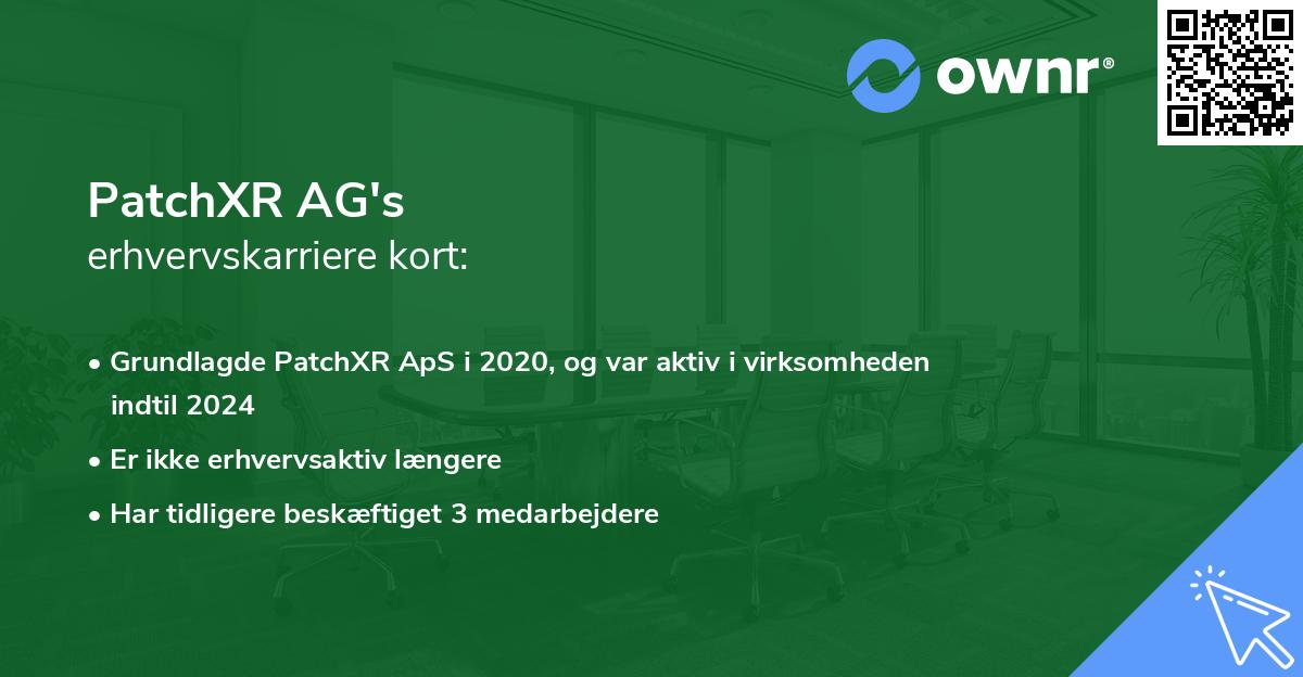 PatchXR AG's erhvervskarriere kort