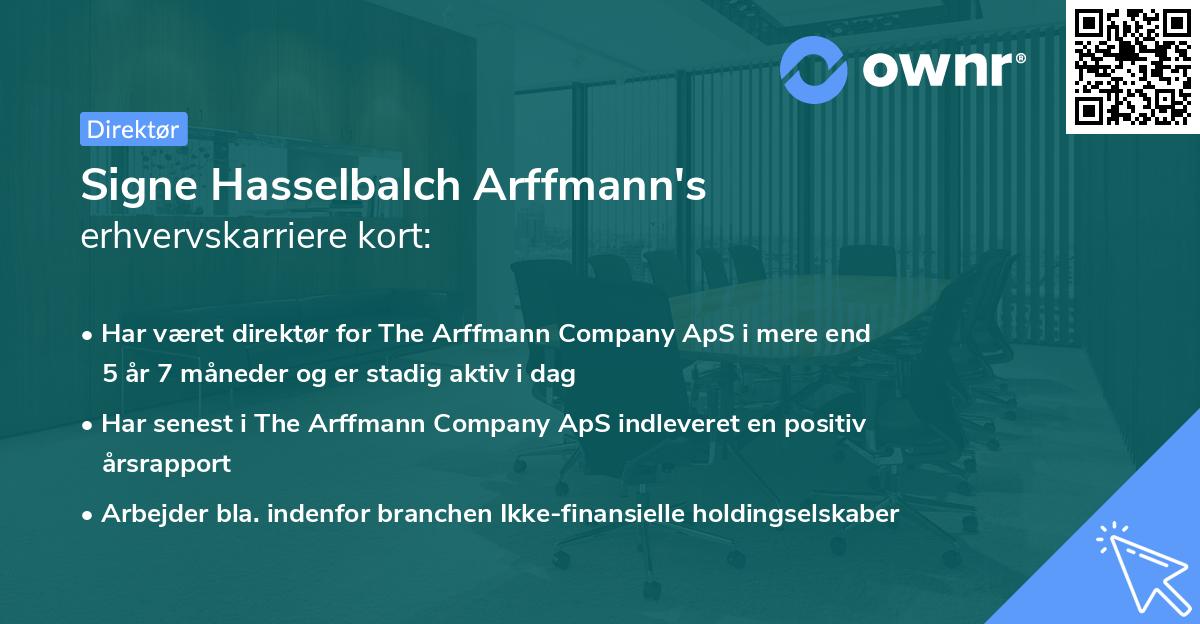 Signe Hasselbalch Arffmann's erhvervskarriere kort