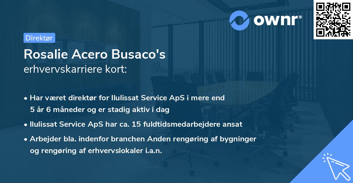 Rosalie Acero Busaco's erhvervskarriere kort