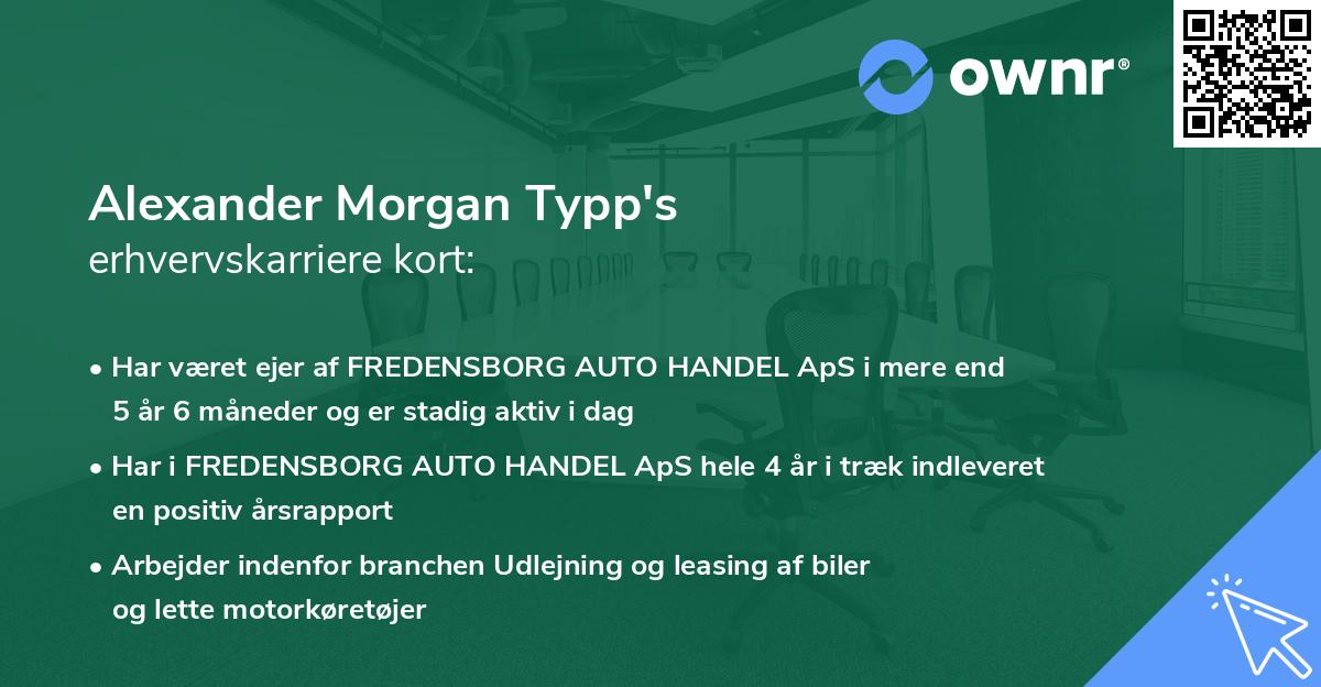 Alexander Morgan Typp's erhvervskarriere kort
