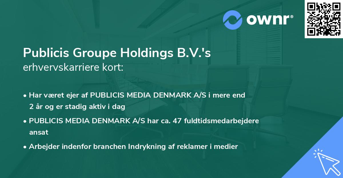 Publicis Groupe Holdings B.V.'s erhvervskarriere kort