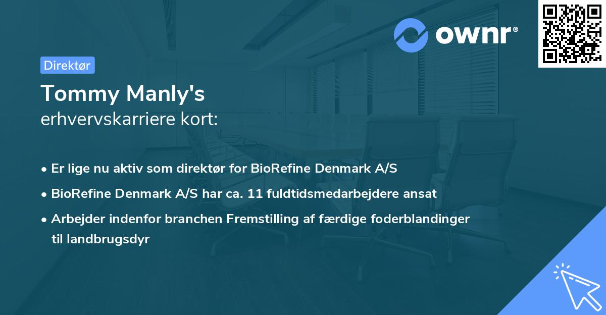 Tommy Manly's erhvervskarriere kort