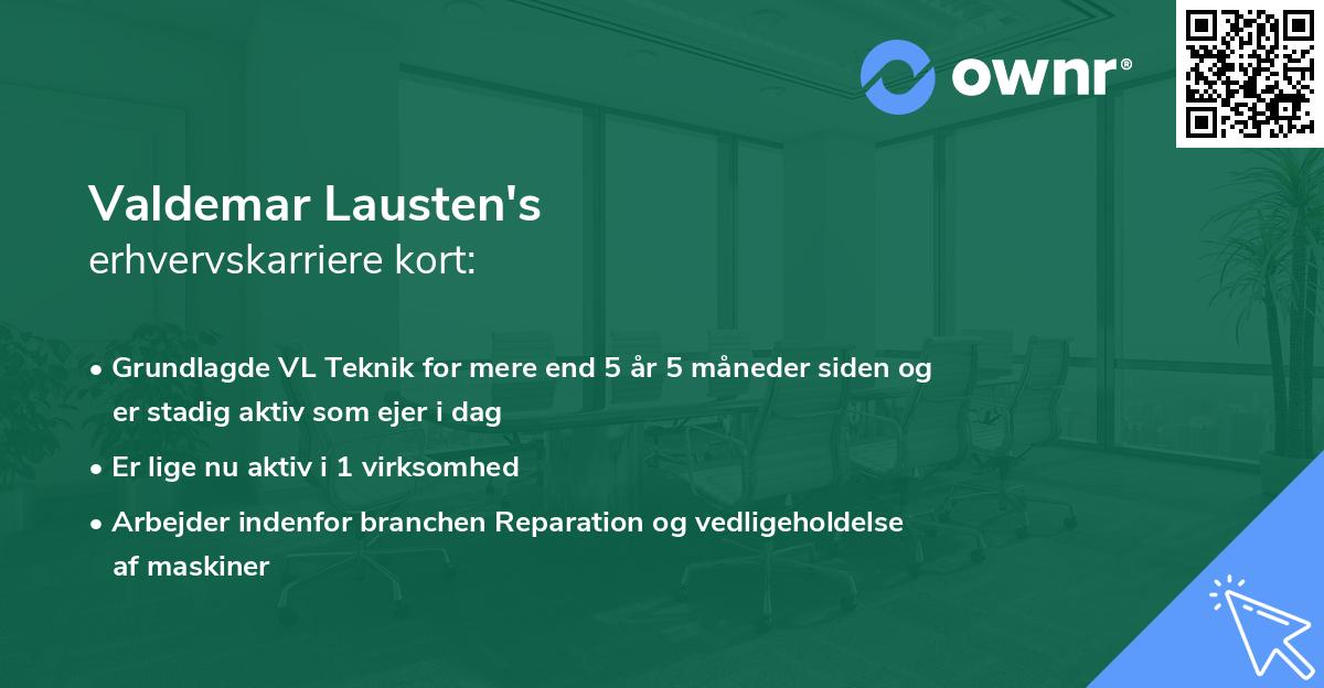 Valdemar Lausten's erhvervskarriere kort