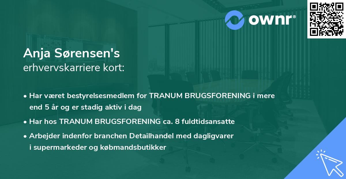 Anja Sørensen's erhvervskarriere kort