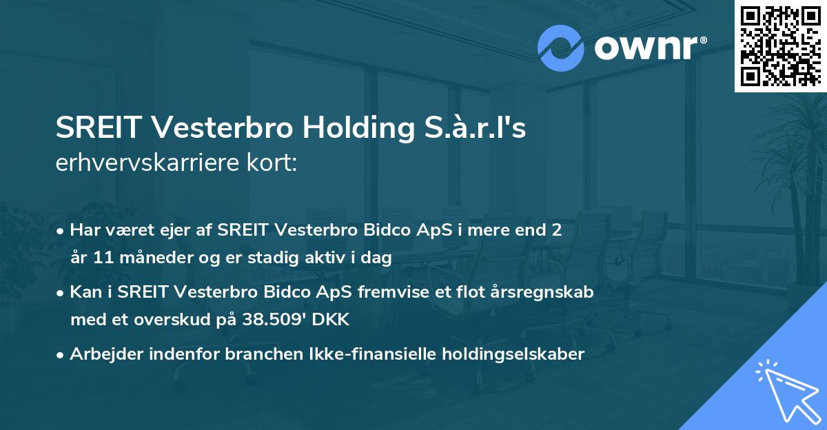 SREIT Vesterbro Holding S.à.r.l's erhvervskarriere kort