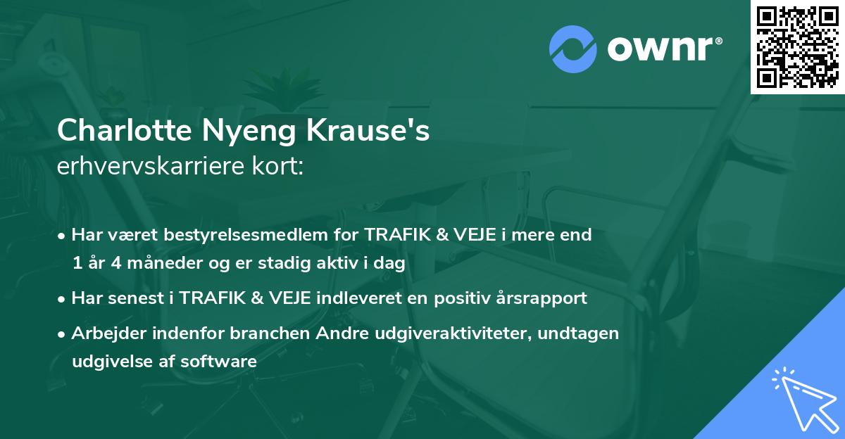 Charlotte Nyeng Krause's erhvervskarriere kort