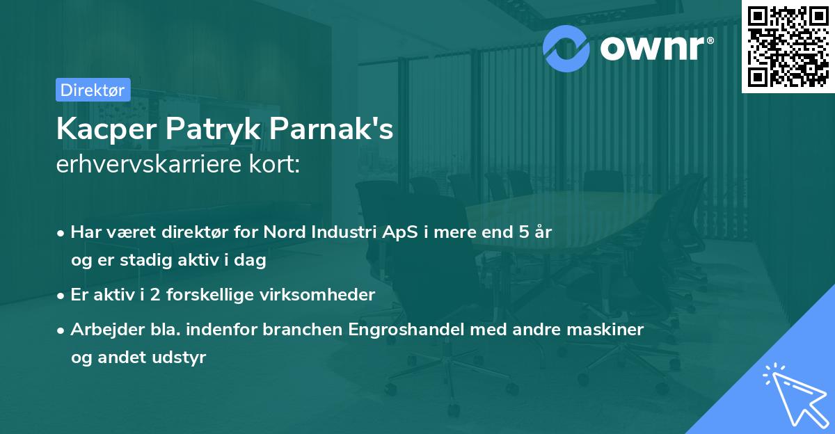 Kacper Patryk Parnak's erhvervskarriere kort
