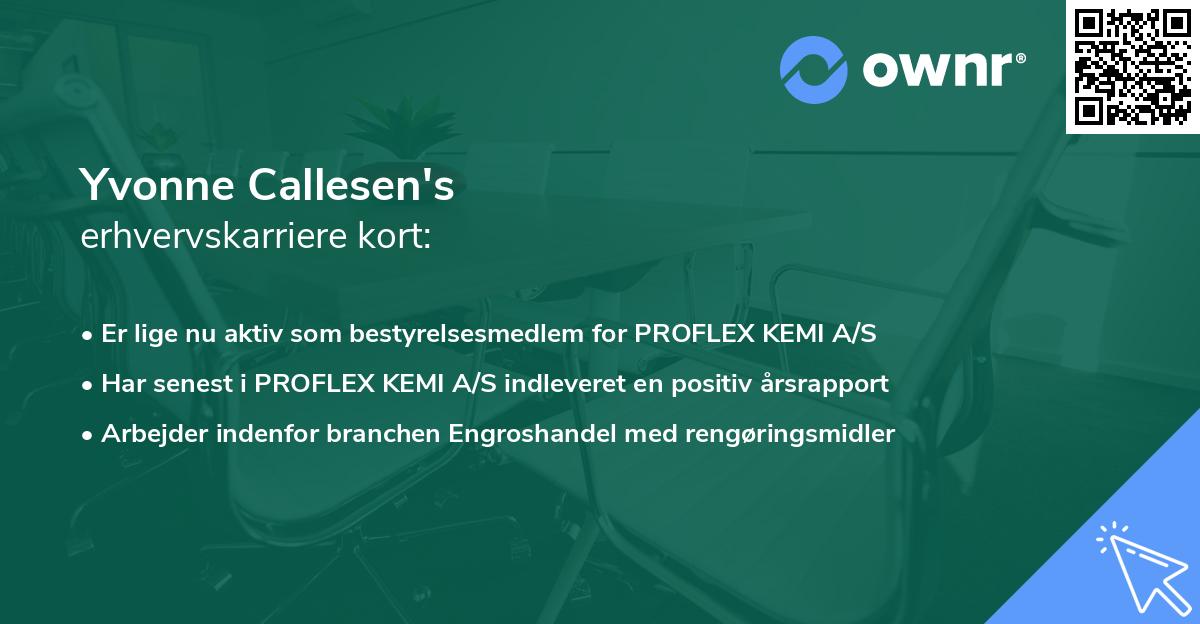 Yvonne Callesen's erhvervskarriere kort