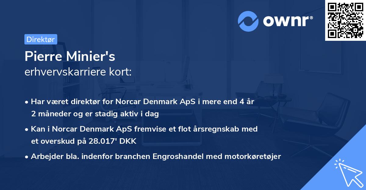 Pierre Minier's erhvervskarriere kort