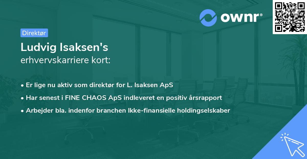 Ludvig Isaksen's erhvervskarriere kort