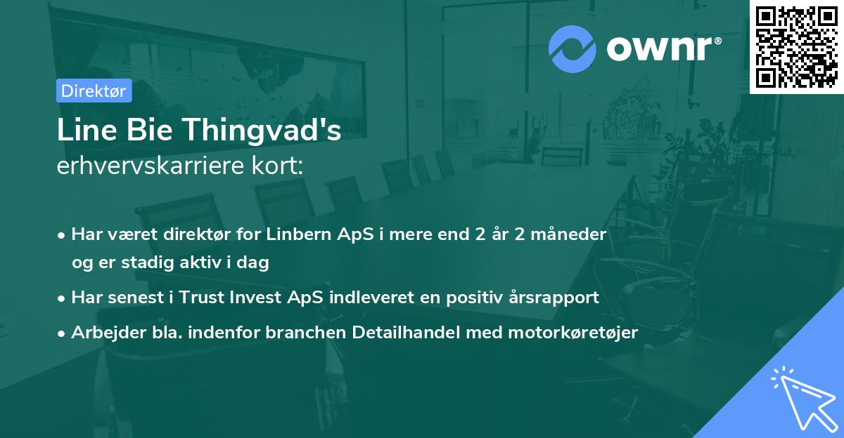 Line Bie Thingvad's erhvervskarriere kort