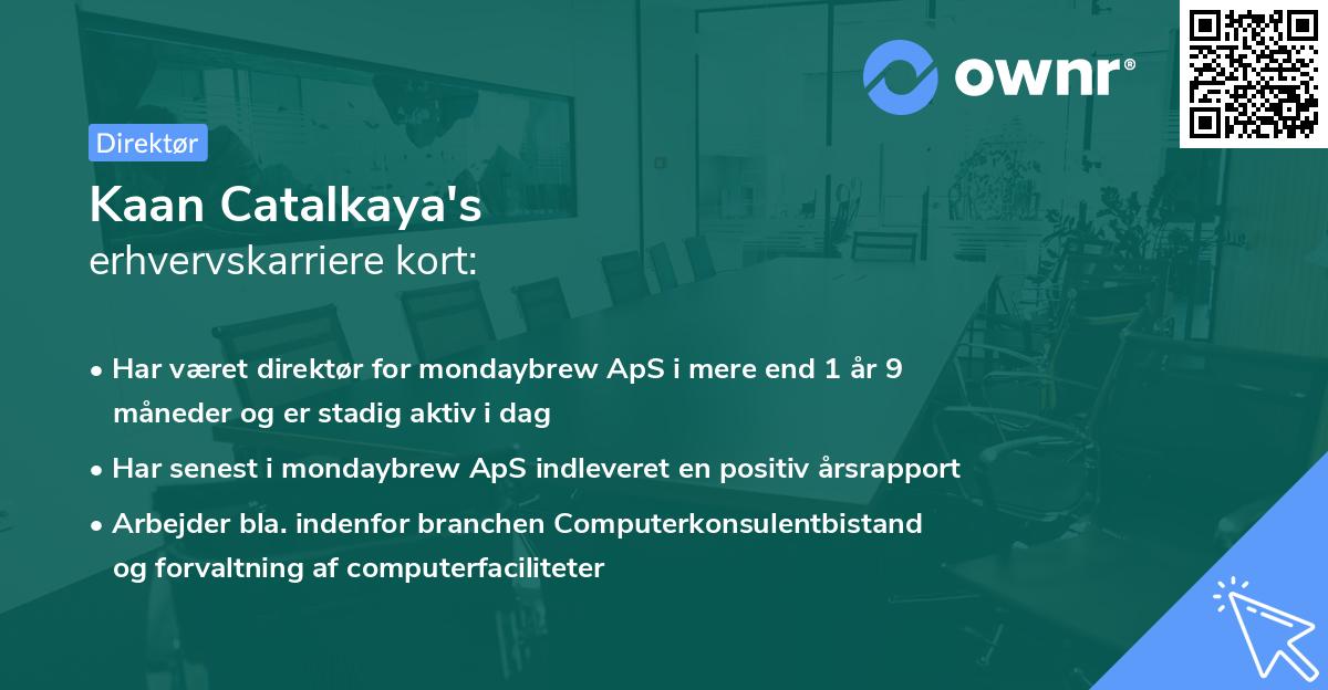 Kaan Catalkaya's erhvervskarriere kort